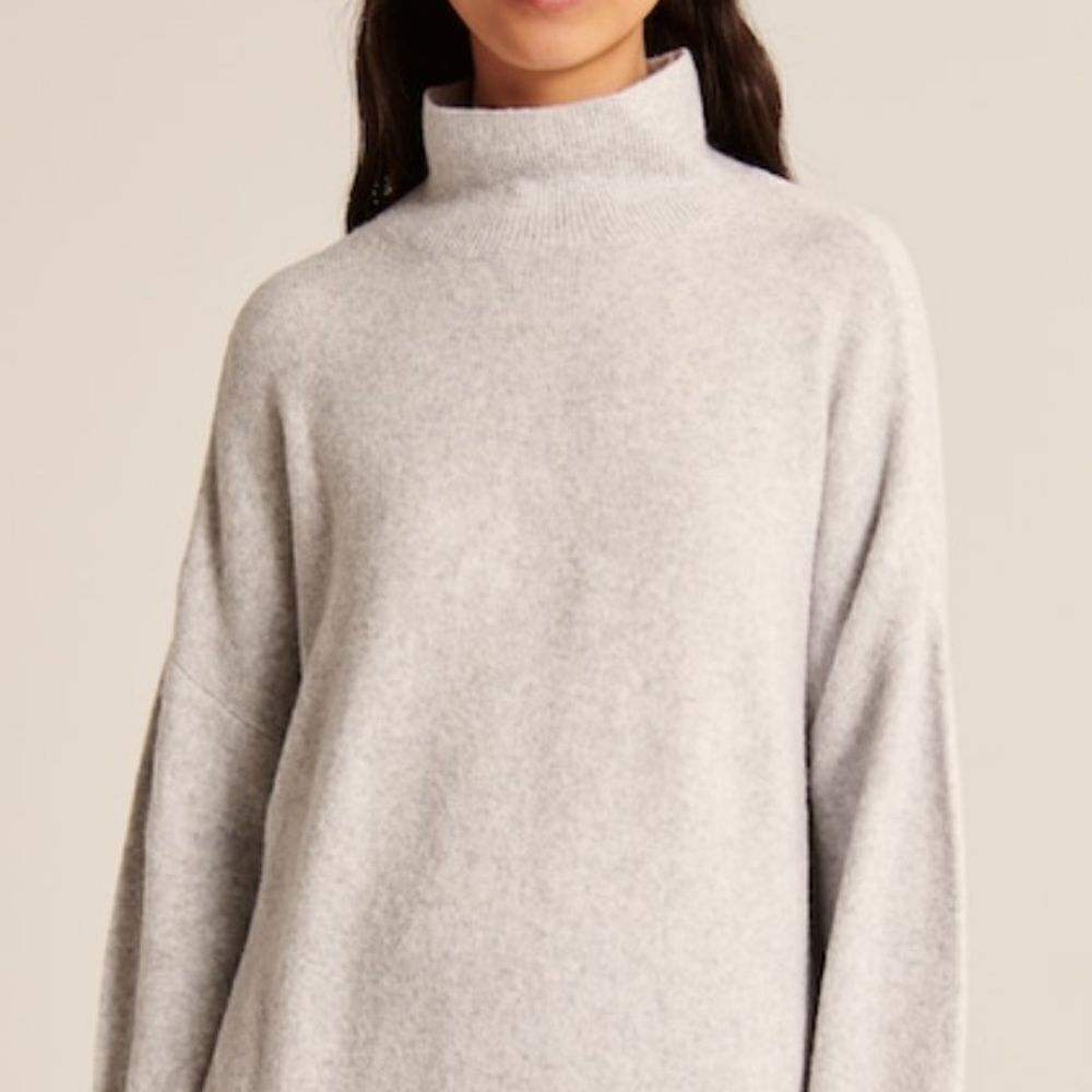 Gray  turtleneck sweater